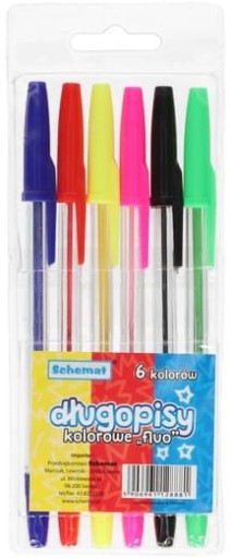 Fluorescenčné perá 6 farieb Schéma 8881