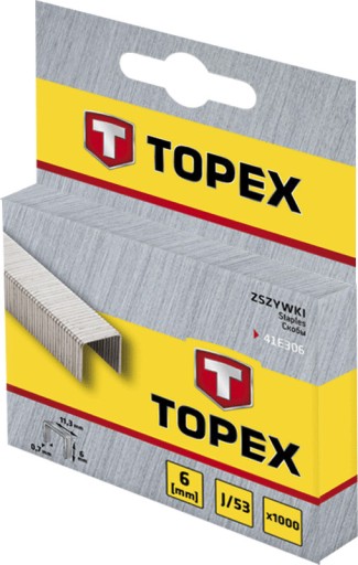 Spony typ J, 6 mm, 1000 ks TOPEX 41E306