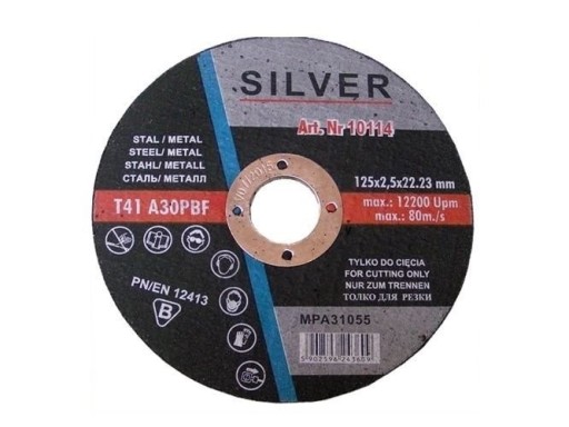 Kovový rezací kotúč 125x2,5mm SILVER