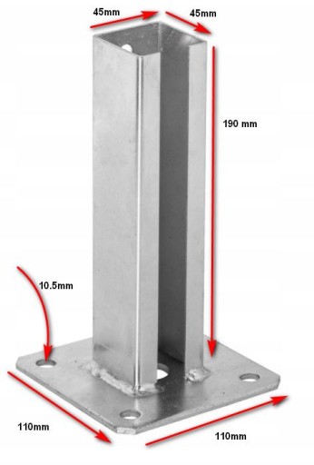 Základňa stĺpika Plotová pätka 50x50 STRONG