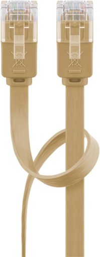 UTP CAT 6 plochý sieťový kábel RJ45, hnedý, 2 m