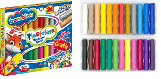 ŠKOLSKÉ PLASTIKY 24 farieb + PODLOŽKA - BAMBINO