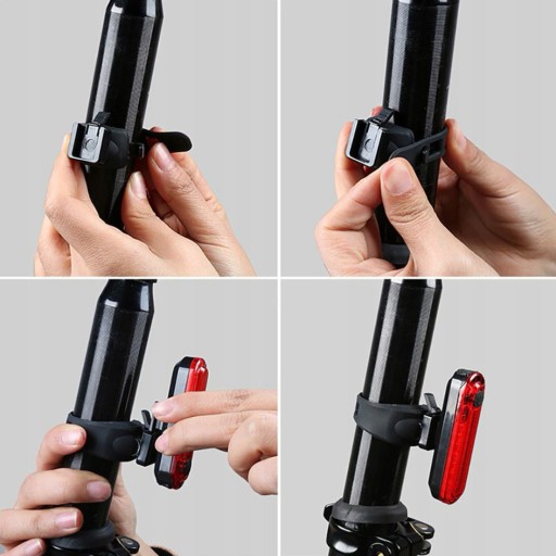 BICYKEL ZADNÁ LAMPA LED 50lm USB 4 REŽIMY SVETLOVKA VODEODOLNÁ VÝKONNÁ