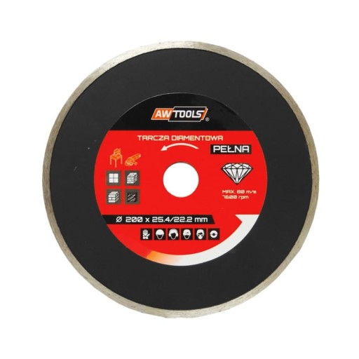 AWTOOLS DIAMANTOVÝ DISK 200x25,4 PLNÝ AW44200