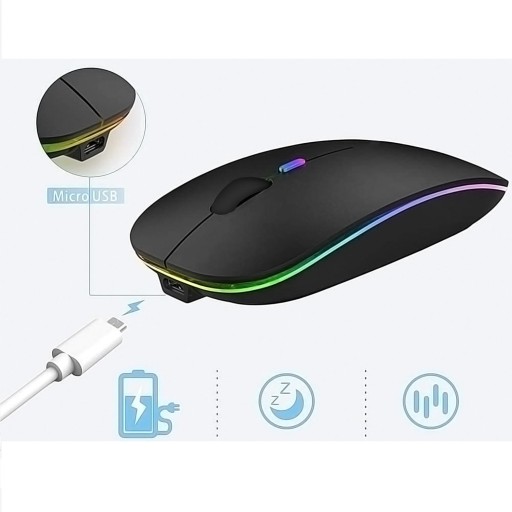 TICHÁ BEZDRÔTOVÁ MYŠ S RGB OSVETLENÍM
