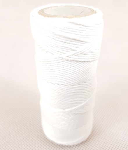Šnúrka, dekoratívna niť, HRUBÁ BIELA, MATNÁ VÁZA, 50G