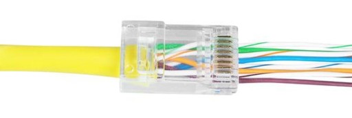 Pass Through RJ-45 Zástrčka RJ45, vodič UTP CAT.6, 10 kusov