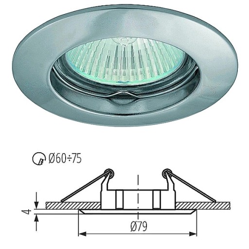 KANLUX LED stropné bodové halogénové svietidlo VIDI 10W Chrome