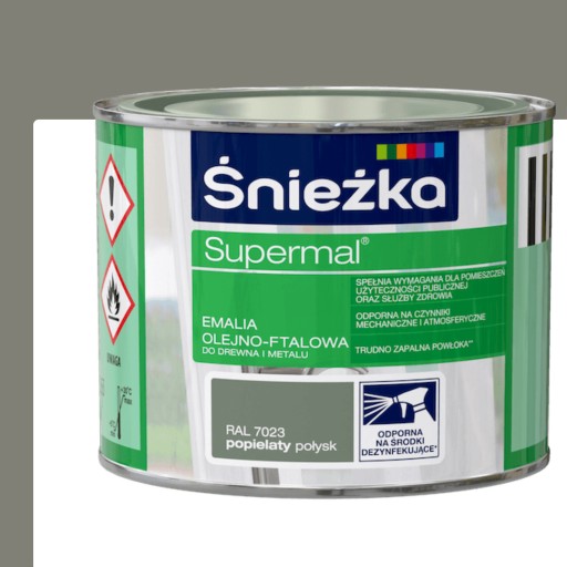 ŚNIEŻKA Supermal Oil-ftalátový email GLOSS 200ml ŠEDÝ