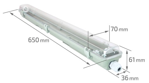 HERMETICKÉ ZARIADENIE PRE T8 LED ŽIVOTNÉ SVIETIDLÁ | 1 x 60 cm