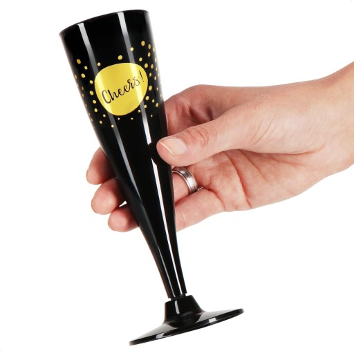 ČIERNE POHÁRE NA ŠAMPANSKÉ 4X130ml