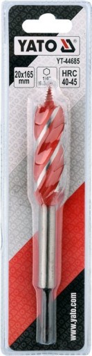 VŔTAČKA DO DREVA VŔTAČKA 20MM 4-PLÁŠŤOVÁ ŠESTIHRANNÁ OCEĽ HRC