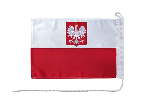 Poľská vlajka Znak jachty 20x30 cm Vlajka poľskej plachetnice