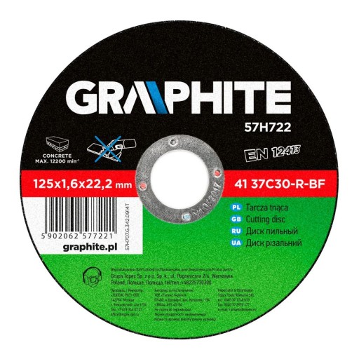 REZNÝ KOTÚČ NA KAMEŇ 125X1,6X22,2MM 41 37C30-R-BF GRAFIT 57H722