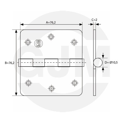 PÁNT POKOVOVANÝ GJM 3X3 NIKEL 76mmx76mm