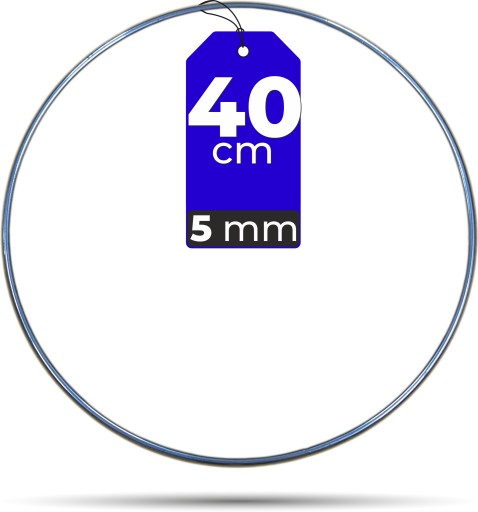 STRIEBORNÁ kovová obruč 40 cm 5 mm ODOLNÝ drôt