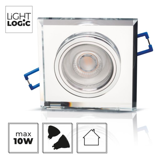 Strieborné sklenené halogénové stropné svietidlo LL BILA