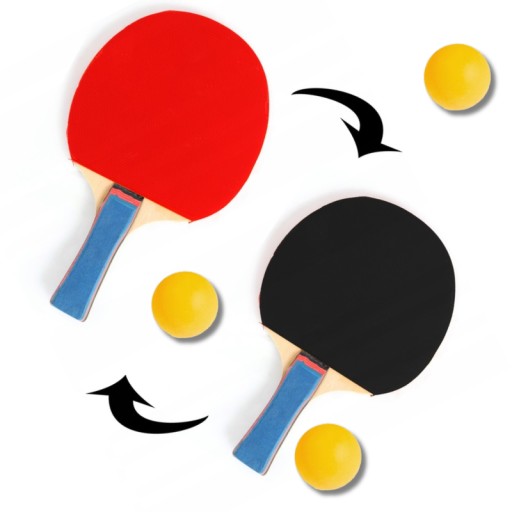 PING PONGOVÉ BALETKY STOLNÝ TENIS 2X RAKETA (dosky) + 3 loptičky
