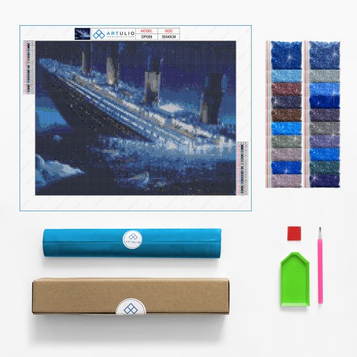 Diamantové vyšívanie diamantová maľba mozaika pre deti 5d titanic ship sea