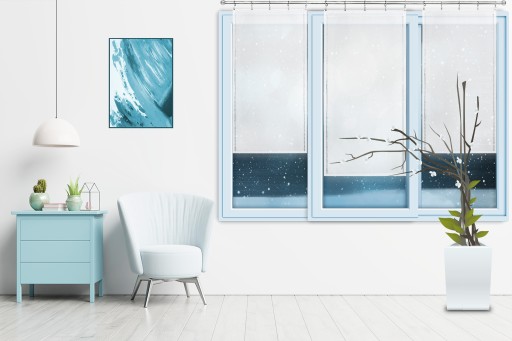 Voálový závesový panel okenný paraván štras 50x100 cm