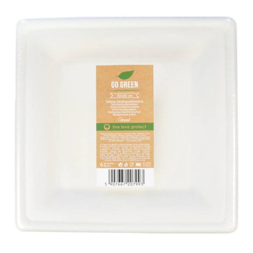 ŠTVORCOVÉ TANIERE Z BIO CUKROVEJ TRSTINY 20X20CM