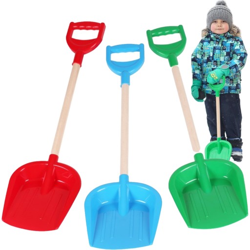 VEĽKÁ PLASTOVÁ lopata s drevom 65 CM NA PIESOK