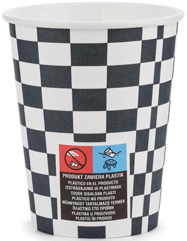 RACING papierové poháre ŠACHOVNICA NA NARODENINY 220 ml 6 ks