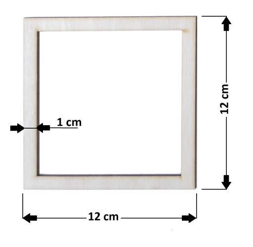 Drevený krúžok Macrame 2 ks Štvorec 12 cm