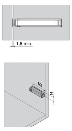 TIP-ON BUMP BLUM SHORT BIELA 956.1004