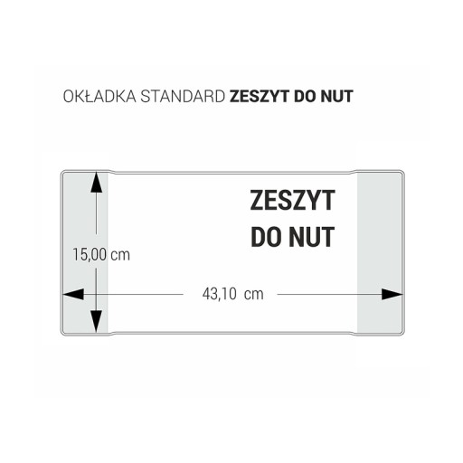 Obal na notový zošit A5, horizontálny, priehľadný PVC