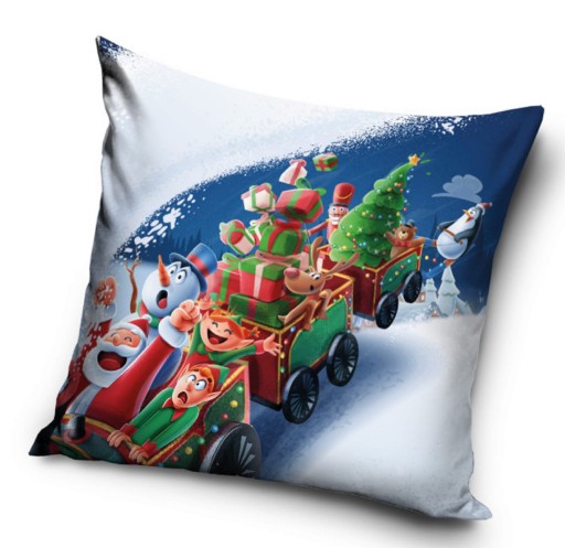 Obliečka na vankúš 40x40 s vianočným vzorom Santa Claus a škriatkovia Vianoce