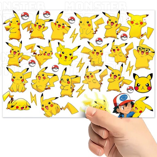 UMÝVAJÚCE DOČASNÉ TETOVANIE PRE DETI DETSKÉ PIKACHU ORIGINÁLNE DIZAJNY