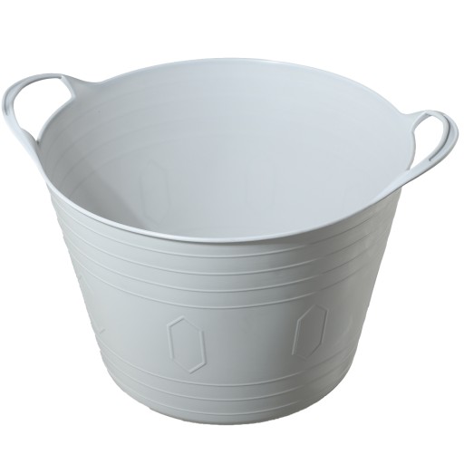 KADAX FLEXIBILNÝ PLASTOVÝ KOŠÍK NA PRÁDLO, UNIVERZÁLNY, 15L, ÚCHYTKY, ŠEDÝ