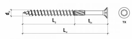 TESÁRSKE SKRUTY DO DREVA 5x40 mm TORX 10 KS