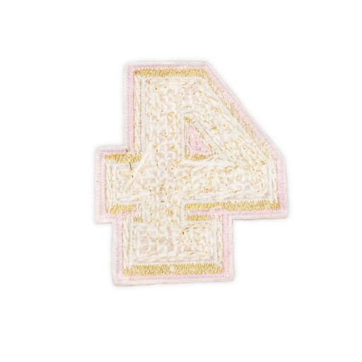 PATCH vyšívané veľké číslo 4 nápis FOUR