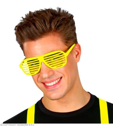 ŽLTÉ ŽALÚZIE OKULIARE NEÓNOVÉ ŽLTÉ DISCO