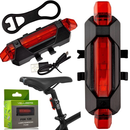 ZADNÁ LAMPA VLB FOX 120LM 200MAH LED USB