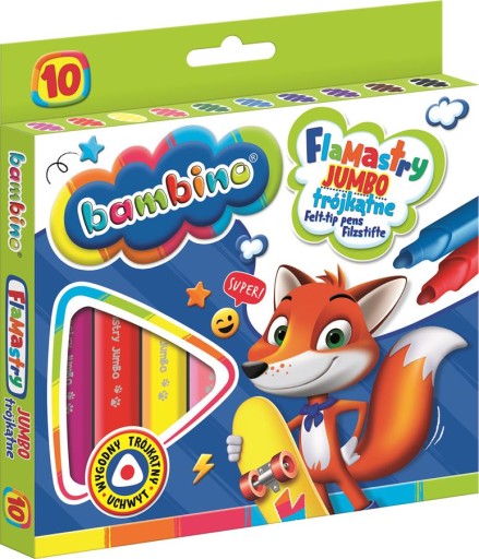 Jumbo Bambino trojuholníkové fixy 10 farieb