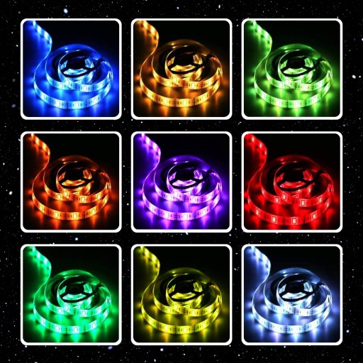 VODEODOLNÉ FAREBNÉ LED RGB LED PÁS VODEODOLNÝ 5m S DIAĽKOVÝM OVLÁDANÍM