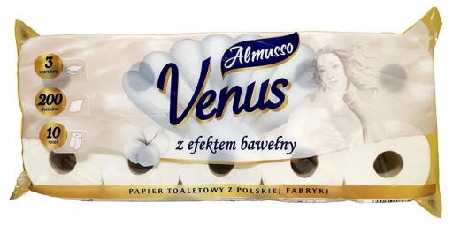 ALMUSSO Venus 3-vrstvový toaletný papier 10 roliek PREMIUM s balzamom