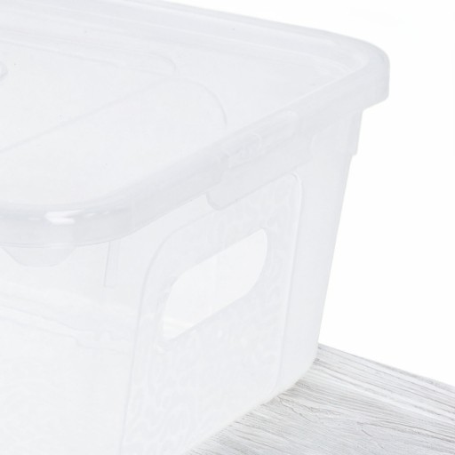 Organizér plastová nádoba s krytom, 5l priehľadný box
