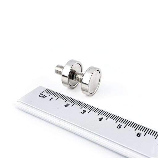 NEODYMOVÝ MAGNET 16 MM V POUZDE S VONKAJŠÍM ZÁVITOM KAPACITA 10 KG - 2 KS