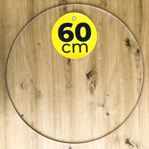 STRIEBORNÝ kovový prsteň na lapač snov, 60 cm