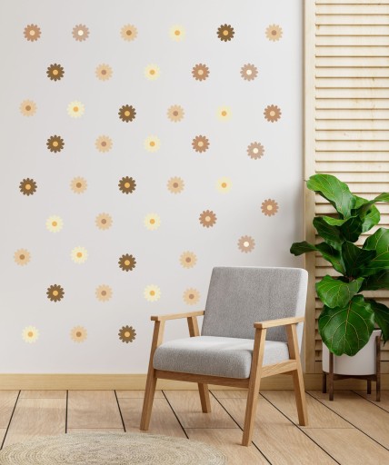 Nálepky na stenu DAISIES kvety 60 kusov ST3