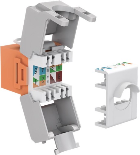 Zásuvka Keystone kat.6A RJ45 UTP 500 MHz Oranžová