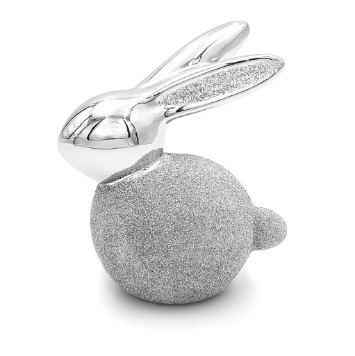 VEĽKONOČNÝ ZAJAČIK PORUCHA STRIEBORNÁ GLAMOUR Figúrka 10cm