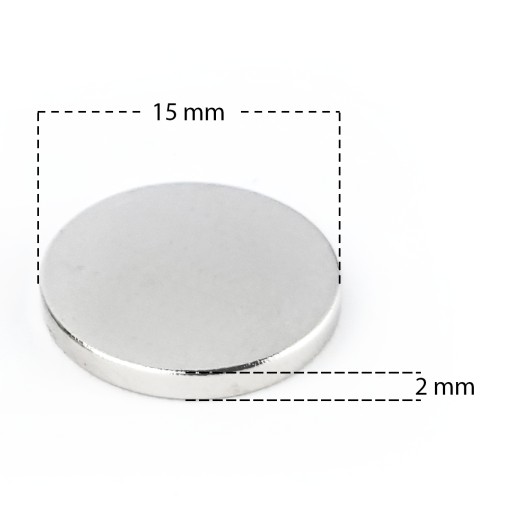 SILNÝ VALEC NEODYMIOVÝ MAGNET 15x2 MM - 10 KS