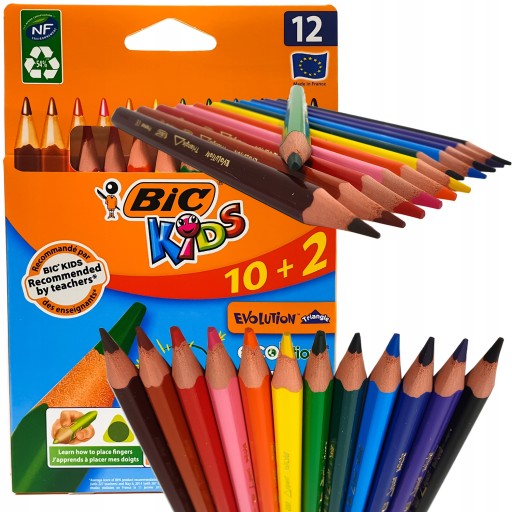 BIC TROJUHOLNÍK HRUBÁ FARBA CUŽKY PRE DETI ECO 12 FARB.