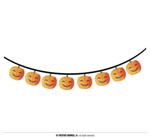PUMPKIN GARLAND TEKVICA 300 CM 16X16 CM HALLOWEEN