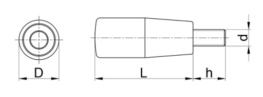 Rukoväť L = 91mm so skrutkou M10x25
